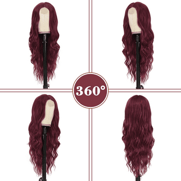Long Ombre Blonde Wavy Wig for Women 26 Inch Middle Part Curly Wavy Wig Natural Looking Synthetic Heat Resistant Fiber Wig for Daily Party Use