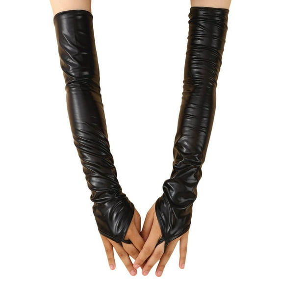 Long Opera Evening Wear Elbow Length Fingerless Mittens Elegant Satin Finish Formal Party Bride Wedding Gloves Touchscreen Compatible