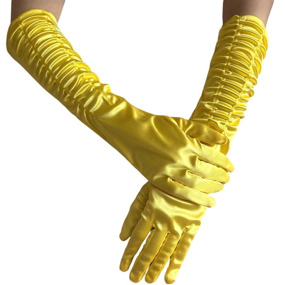 Long Opera Gloves for Women Elbow Length Satin Gloves
