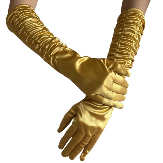 Long Opera Gloves for Women Elbow Length Satin Gloves