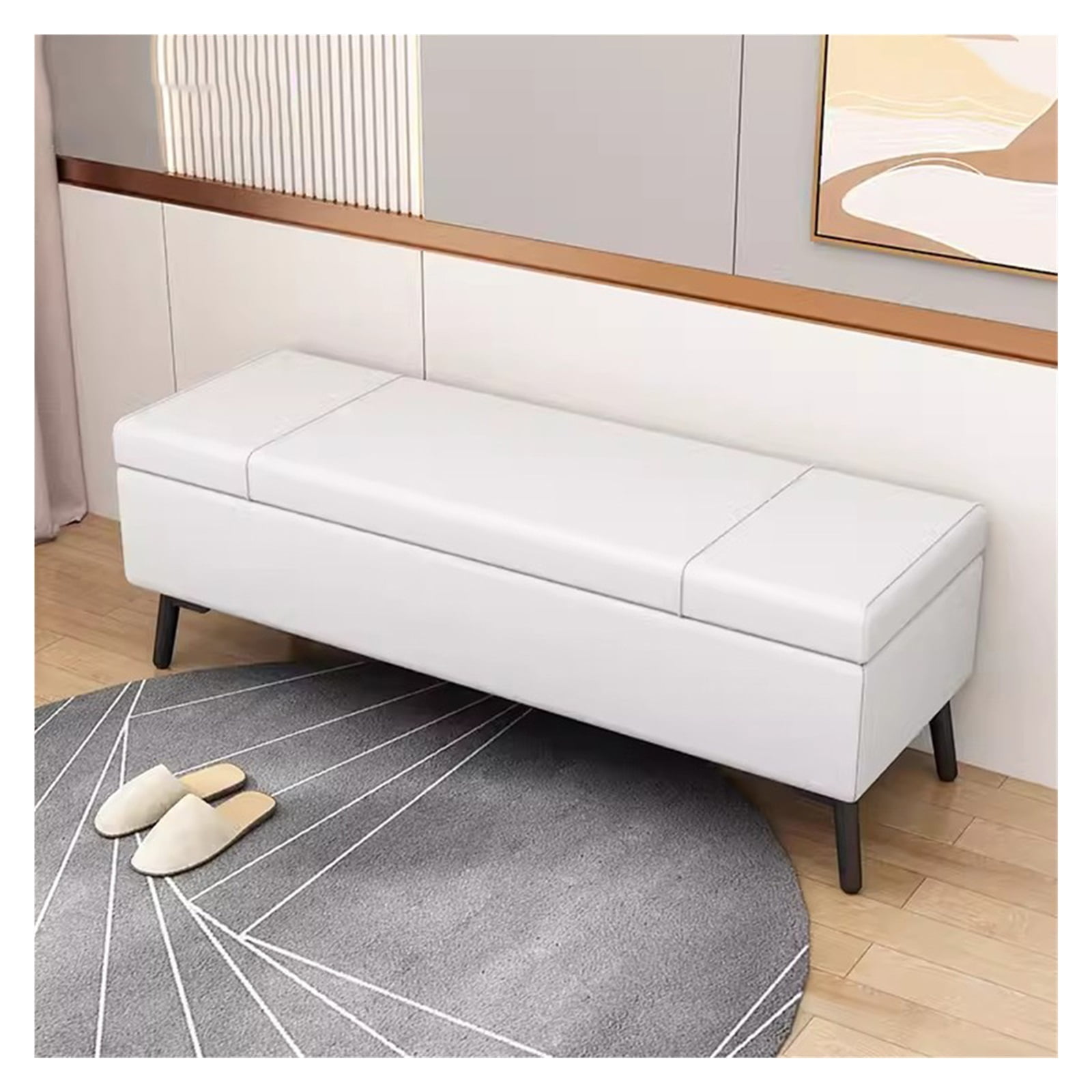 Long Ottoman Bench with Storage,Footstool End of Bed Benches,Faux — free download