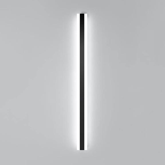 Long Outdoor Wall Sconce IP65 Waterproof Wall Lamp, Linear Porch Lighting Fixture Wall Mount, Black Metal Strip Exterior Wall Sconces for Garden Hallway Bedroom Doorpost