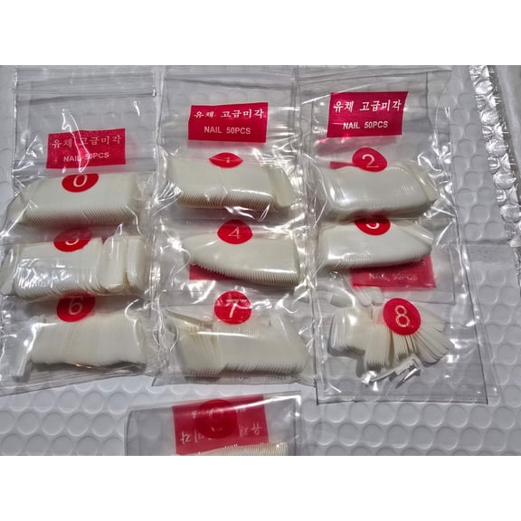 Long Oval Full Cover Nails Artificial False Nail Tips Color White 500Pcs Jargod