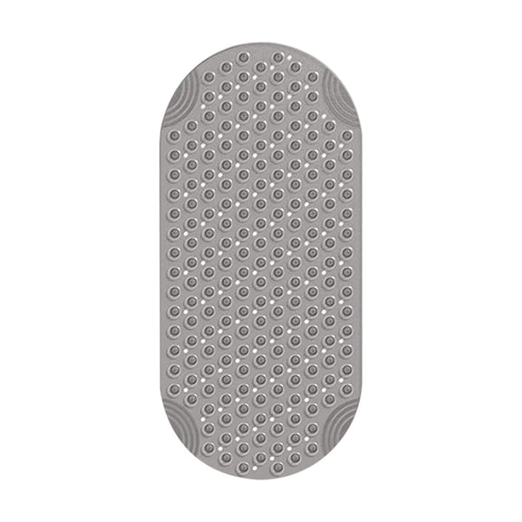 Long Oval PVC Bath Mat, Non-Slip Suction Cup Tub Mat, Massage Foot Mat for Shower, 35x16in for Home