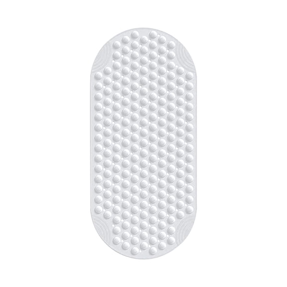 Long Oval PVC Bath Mat, Non-Slip Suction Cup Tub Mat, Massage Foot Mat for Shower, 35x16in for Home
