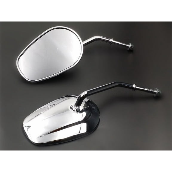 Long Oval Rear View Rearview Side Mirror For Harley Dyna Softail Sportster Cruiser Touring Road King Electra XL