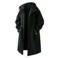 thumbnail image 1 of Long Overcoats for Men Casual Loose Fit Full Zipper Pea Coats Belted Winter Overcoats with Pockets, 1 of 6