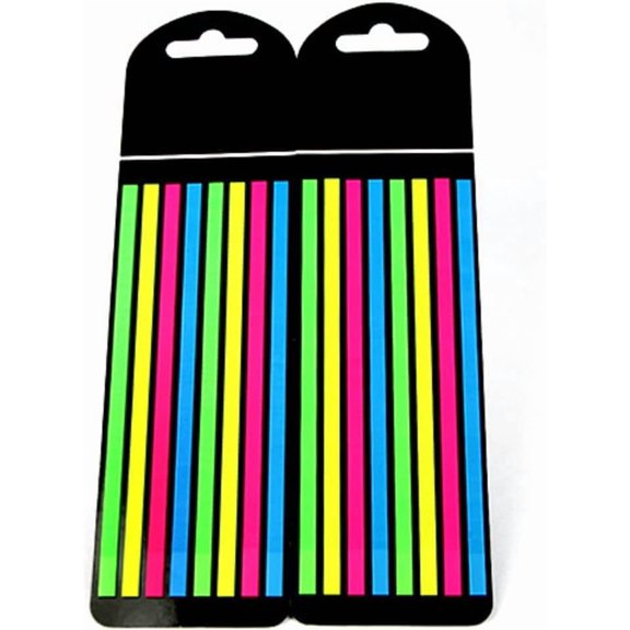 Long Page Markers Sticky Index Tabs, Neon Highlighter Strips Memo Note Tabs - Pack Of 2