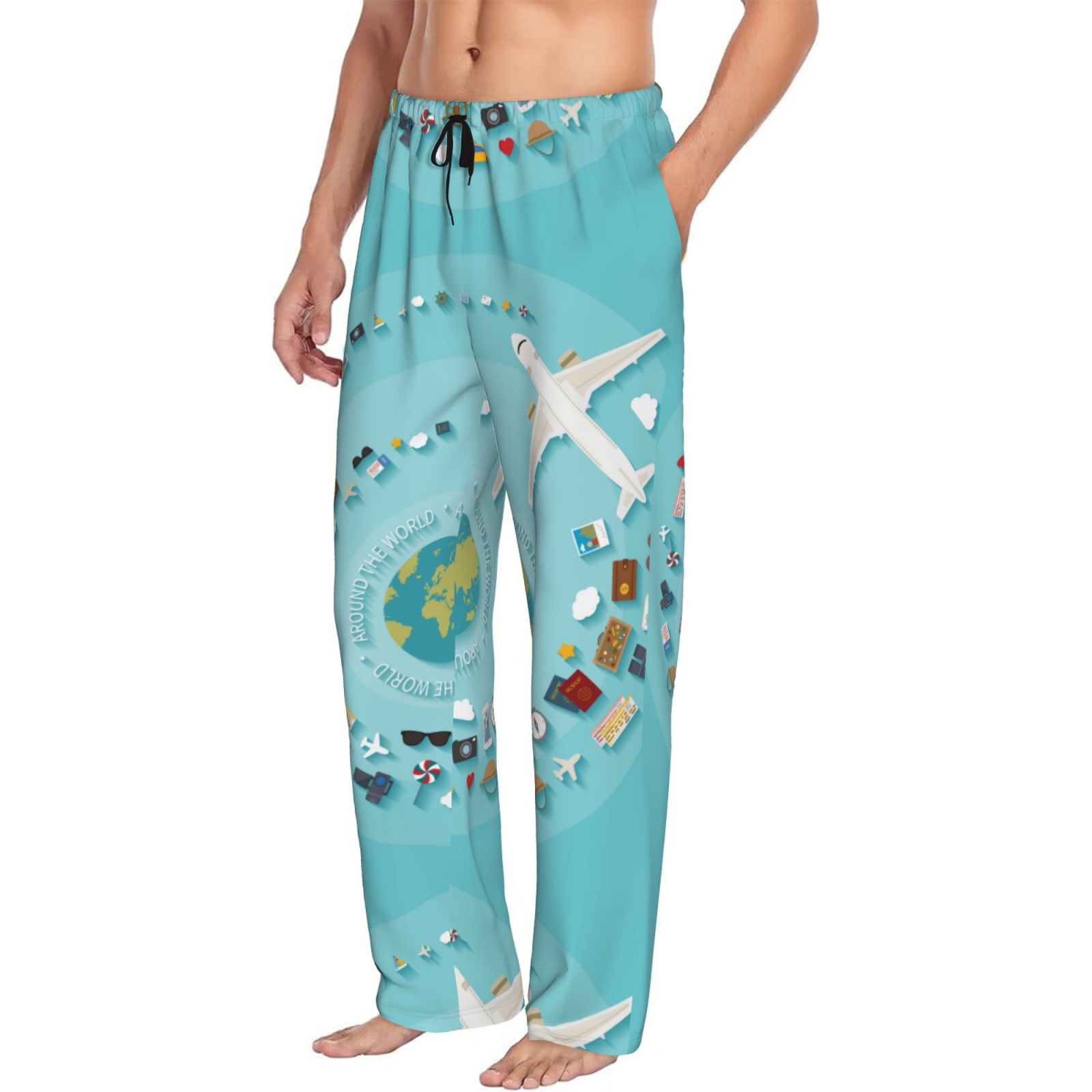 Long Pajama Pants for Men, Travelling on Airplane Comfort Mens Bottoms ...