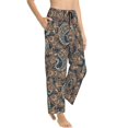 Long Pajama Pants for Women, Paisley Pattern No.9081 Comfy Women's