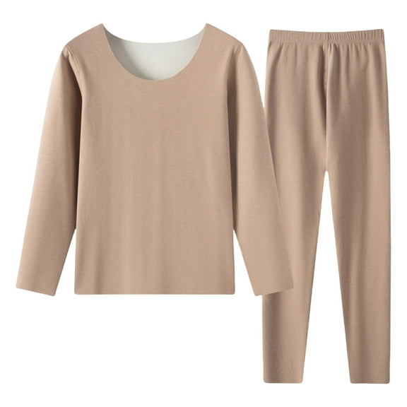 Long Pajamas for Women Set Thermal Long Underwear Set with Double Velvet Women's Pajama Tops and Cute Pajama Pants Two Piece Pajama Set for Women