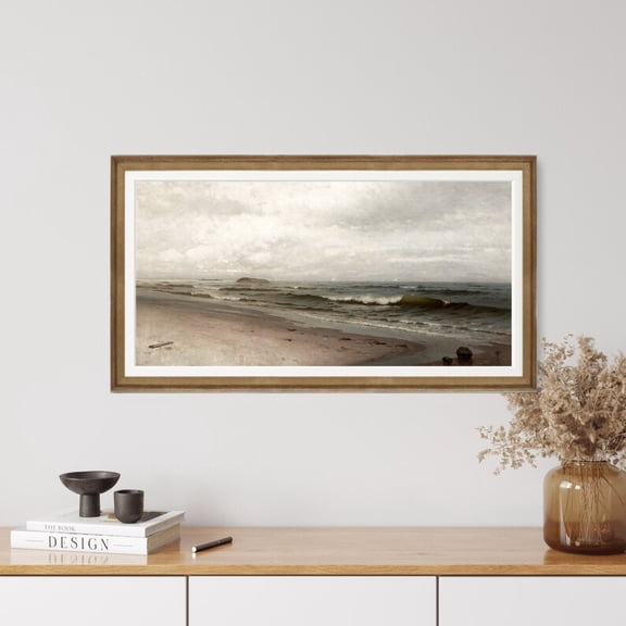 Long Panoramic Seascape Art Print, Unframed Paper Poster 8x10in