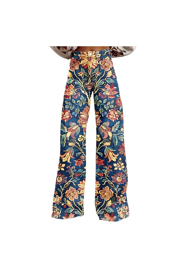 Long Pant for Women Fashion Wide Leg Straight Pant Button Baggy Fit Oversized High Waist Trousers Daily Walking Wear