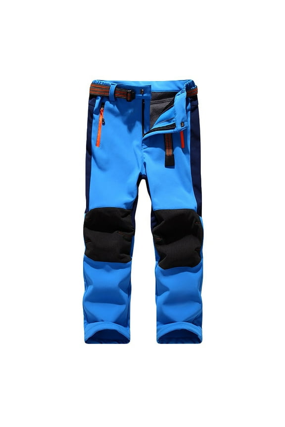Long Pants For Men Children Boys Girls Soft Wind Water-Repellent Respiratory Warm Ski Sports Pants Blue S JE