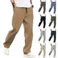 thumbnail image 1 of Long Pants for Men Stretch Waist Lounge Pants Breathable Solid Leisure Trousers Relaxed Pants, 1 of 5