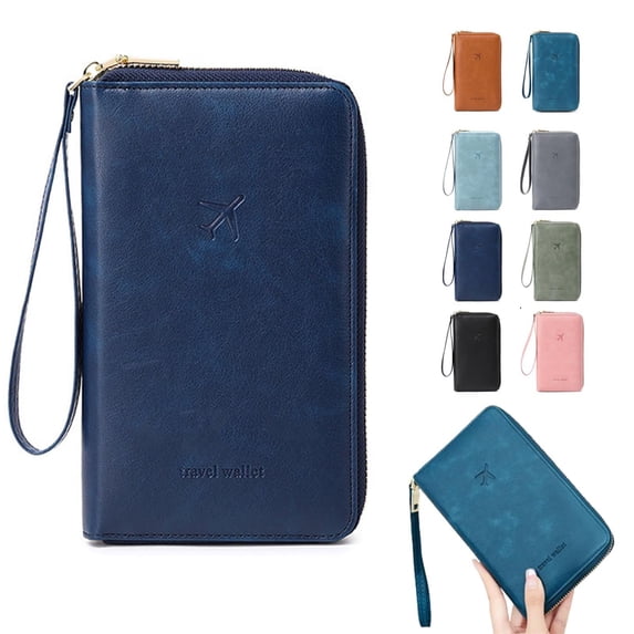 Long Passport Holder Ticket Storage Document Bag - Multi-Functional Travel Zipper Passport Wallet, Waterproof Nylon, Durable for Men Women
