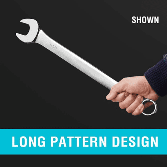 Long Pattern Combination Wrench Set, SAE, 5-Piece, 1" to 1-1/4", 12 Point, CR-V Steel, with Rolling Pouch