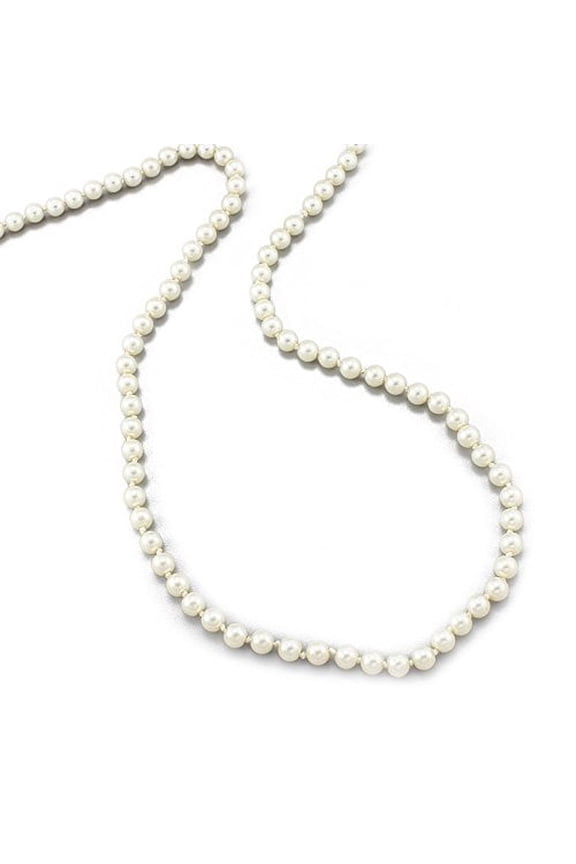 Classic 24-Inch Knotted Glass Pearl Strand Necklace, 8mm Pearls Jewelry Necklace
