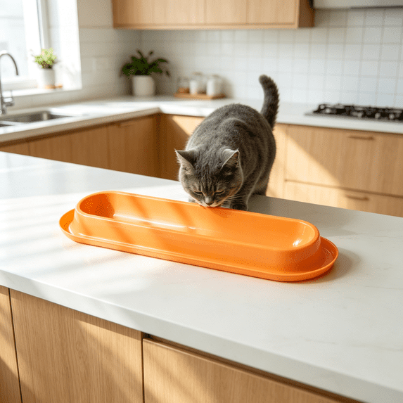 Long Pet Food Bowls, Large Capacity Non-Slip Easy Clean Dishes for Indoor & Outdoor Feeding,Multi-Cat Home,Dual-Use Food & Water Dish