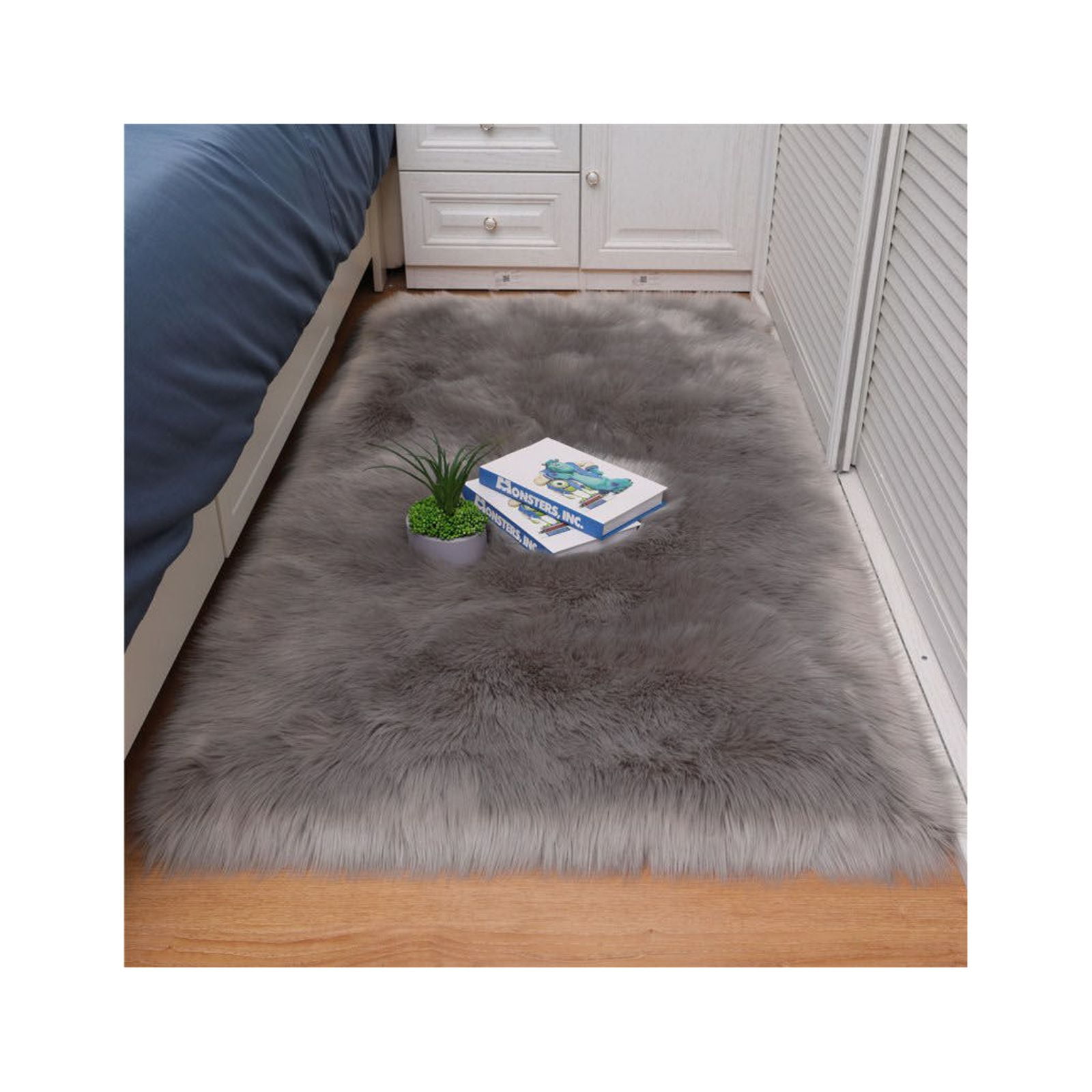 Long Pile Carpet Fluffy Rugs, Extra Soft Cozy Artificial Sheepskin