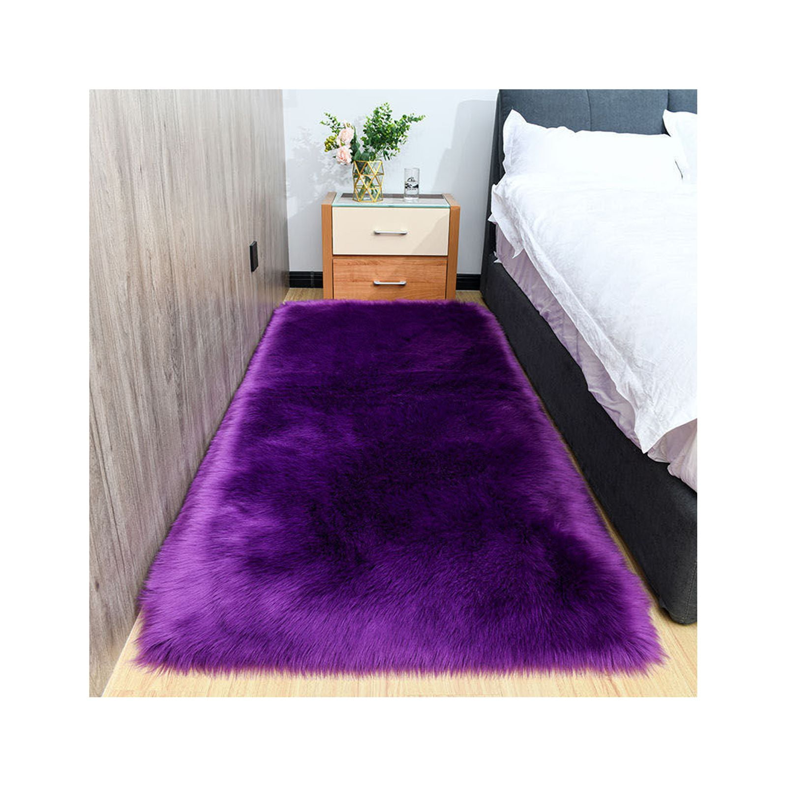 Long Pile Carpet Fluffy Rugs, Extra Soft Cozy Artificial Sheepskin