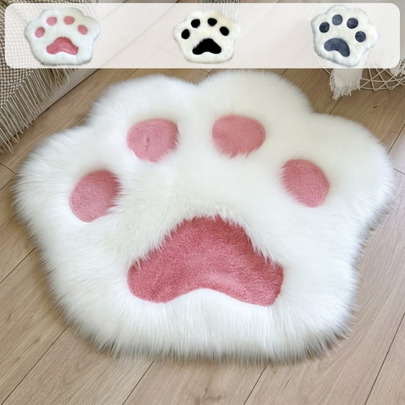 Long-Pile Plush Bedroom Carpet - Soft Bedside Mat & Decorative Rug for Living Room, Cozy Pet Sleeping Mat for Cats/Dogs, Durable Non-Slip Floor Cover for Indoor Home Use, 18*18in, Gray