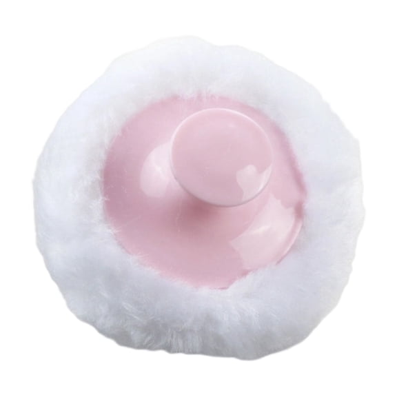 Long Pile Puff Dry Applicator Bath with Ribbon Soft Sponge for Indoor Use Pink 8 cm