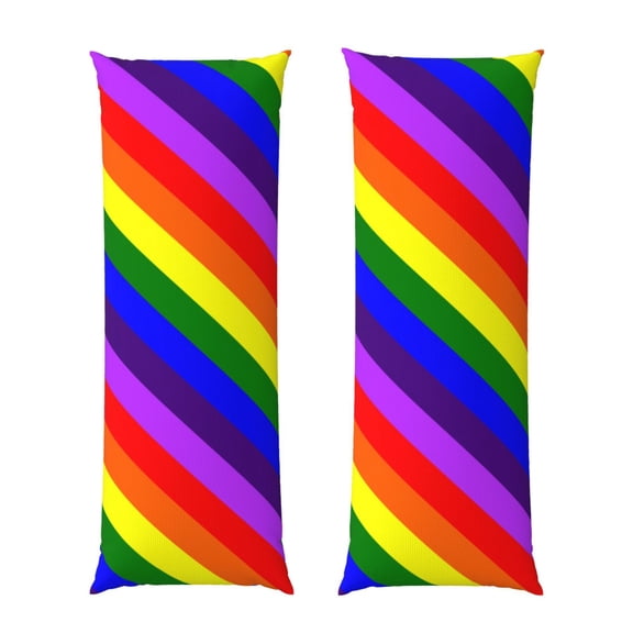 Long Pillow Cover Pride Rainbow Flag Pattern Cushion Body Pillow Case Rectangle Decorative Throw Printed Pillowcase 20 X 60 Inch