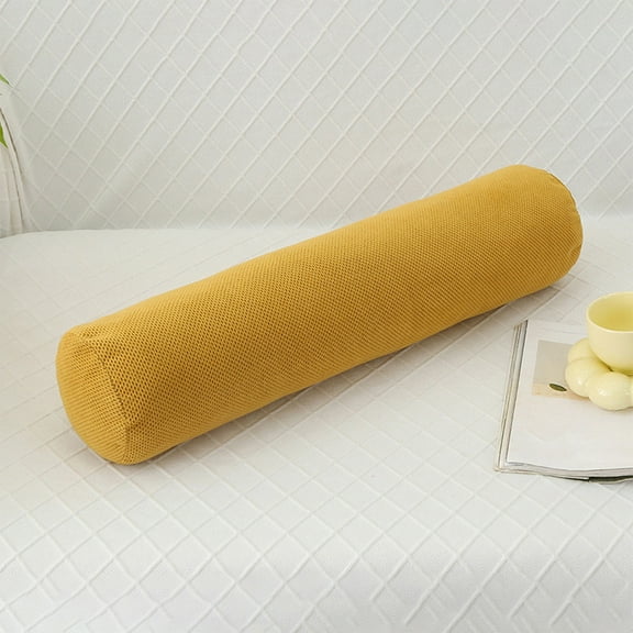 Long Pillow for Knee/Leg/Neck, Cylinder Pillow for Sleeping on Side or Back, Bedding Round Neck Pillow, Removable Cover, Ergonomic Support, Length 23.6" x 5.9" Diameter