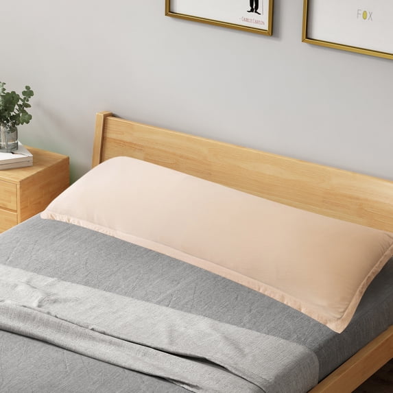 Long Pillowcase 18.9x59 Inch, Washed Polyester Body Pillow Cover with Breathable and Cooling Fabric, Soft Pillow Core Case