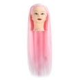 Long Pink Hair Mannequin Head High Temperature Wire Hairdresser Hair Styling Practice Training