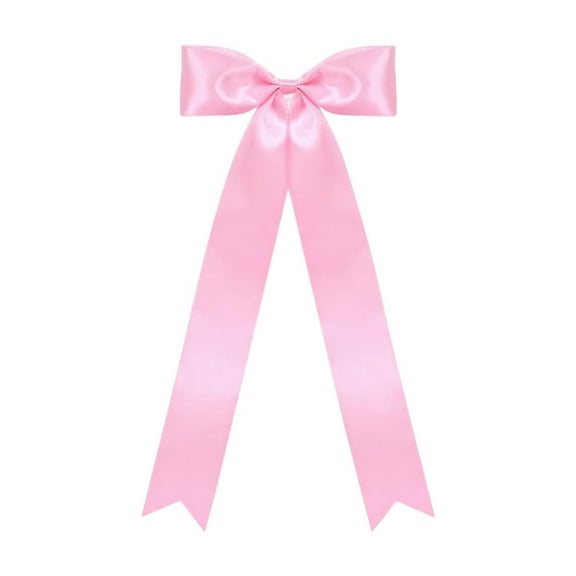 Long Pink Satin Ribbon Bow For Gift Wrapping And Crafting Decorative Accent For Parties Weddings And Diy Projects Free Size Plastic Material
