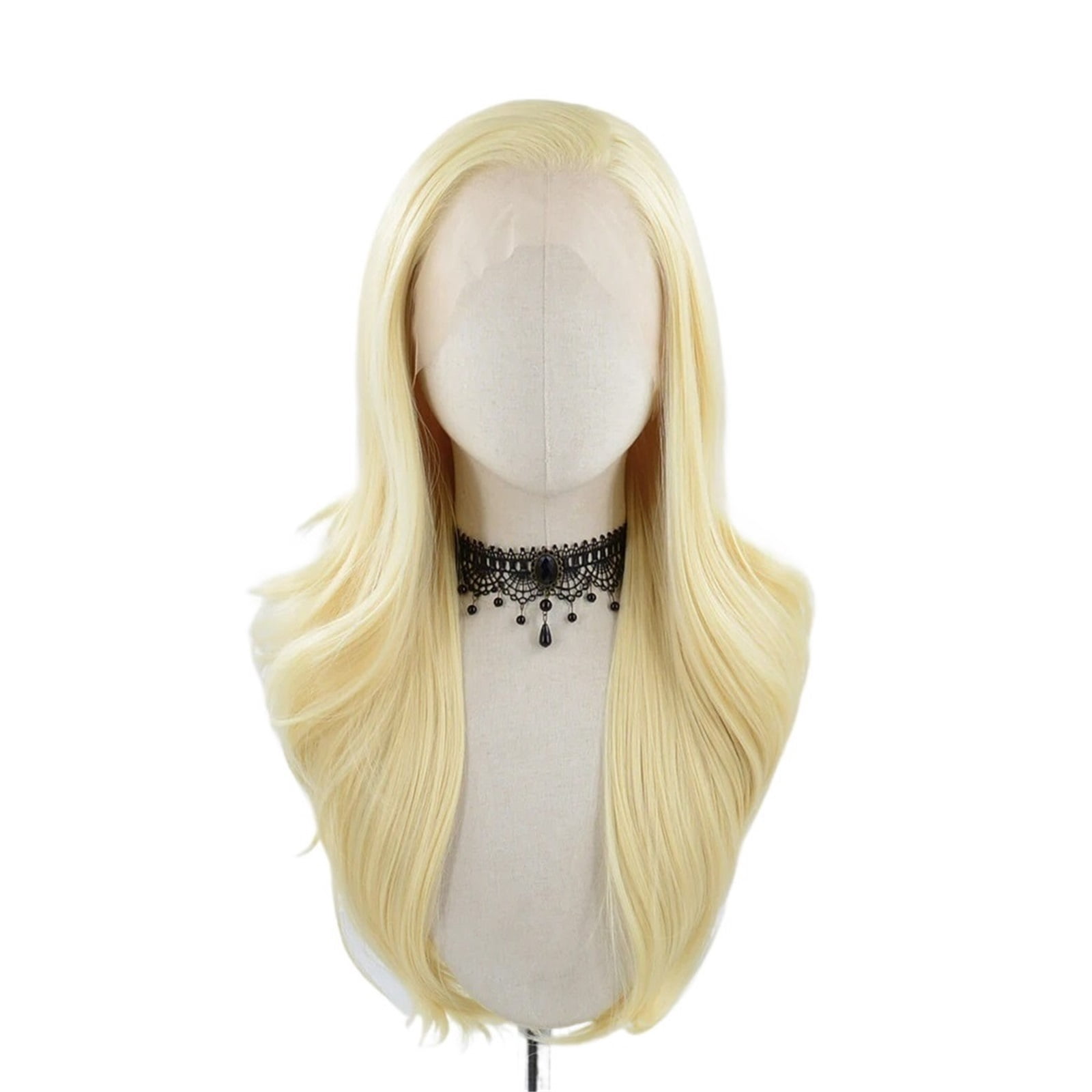 Long Platinum Synthetic Lace Front Wig Brown Body Wave Synthetic Wigs for Party Cosplay