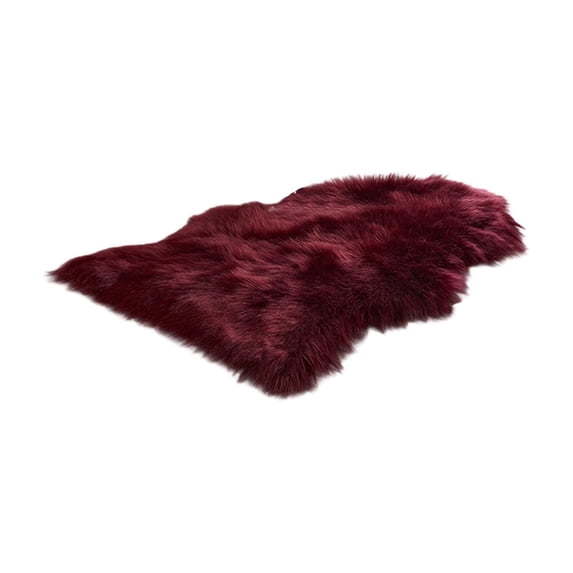 Long Plush Bedroom Runner Rug - Fleece Non-Slip Carpet Soft Comfortable Machine Washable Floor Mat for Hallways(Wine#2)