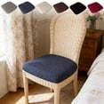 thumbnail image 1 of Long Plush Dining Chair Covers - Soft Stretchy Stool Slipcovers for Kitchen Dining Room Chairs, Fits Thickness, Washable Household Seat Protectors for Daily Use and Party Decor, 20*18in, Black, 1 of 8