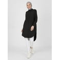 thumbnail image 1 of Long Poplin Tunic With Slit Detail Black, 1 of 5