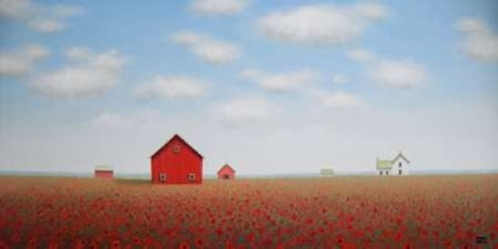 Long Poppy Farm Canvas Art - Sharon France (24 x 48)