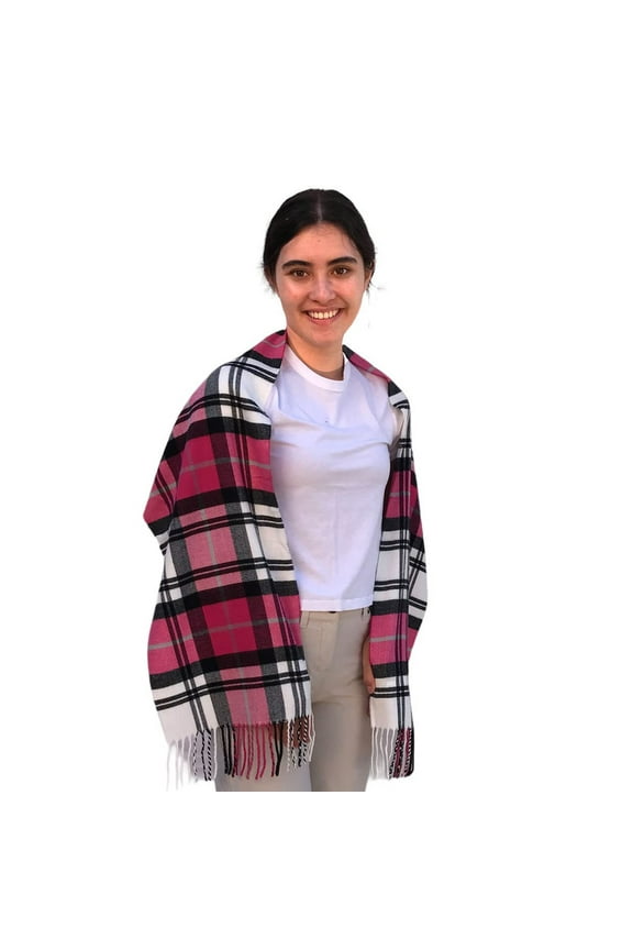 Plaid Scarves Soft Long Checker Tartan Preppy Style Shawl Checkered Elegant Scarf Womens Mens