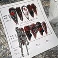 thumbnail image 1 of Long Press Coffin Fake Nails French Marble with Glitter Rhinestones Glue on Matte Stick Artificial for Women Handmade Wearable Nails, 1 of 6