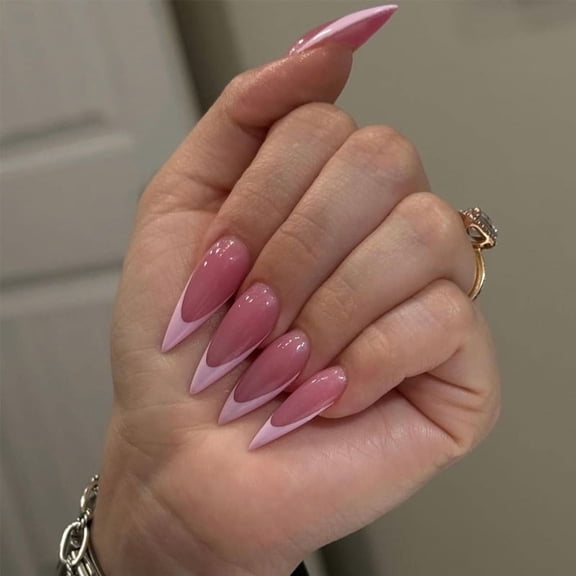 YTTAL Waterproof Regular Almond Plastic False Nails 24PC
