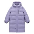 thumbnail image 1 of Long Puffer Coat for Men with Hood Mid-length Full-zip Winter Quilted Jackets Multi Pockets Thicken Overcoat (L, Purple 01), 1 of 2