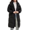 thumbnail image 1 of Long Puffer Jacket for Women, Thickened Winter Coat Hooded with Deep Pockets, Ladies Warm Winter Jacket Classic Black L, 1 of 8
