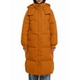 thumbnail image 1 of Long Puffer Jacket for Women, Thickened Winter Coat Hooded with Deep Pockets, Ladies Warm Winter Jacket Orange XL, 1 of 8