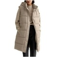 thumbnail image 1 of Long Puffer Vest Women Quilted Hooded Vest Sleeveless Coat Jackets with Pockets Solid Color Zip Up Long Jacket Winter Warm Thick Coats, 1 of 4
