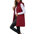 thumbnail image 1 of Long Puffer Vest for Women Hooded Lightweight Sleeveless Jackets Casual Plus Size Zipper Winter Vest with Pockets, 1 of 9