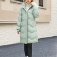 thumbnail image 1 of Long Puffer Winter Coat for Women Zip Up Long Sleeve Overknee Hooded Quilted Jackets with Belt Thick Warm Solid Color Dressy Down Coats Winter Outdoor Padded Jacket 2025, 1 of 6