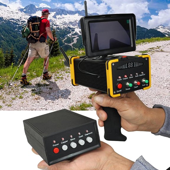 Long Ra-nge Go-ld SIL-ver Gem Diam-ond Underground Metal Detector for Treasure Hunter 16M Depth 100M Range Archaeological Prospecting Machine with High Definition Screen