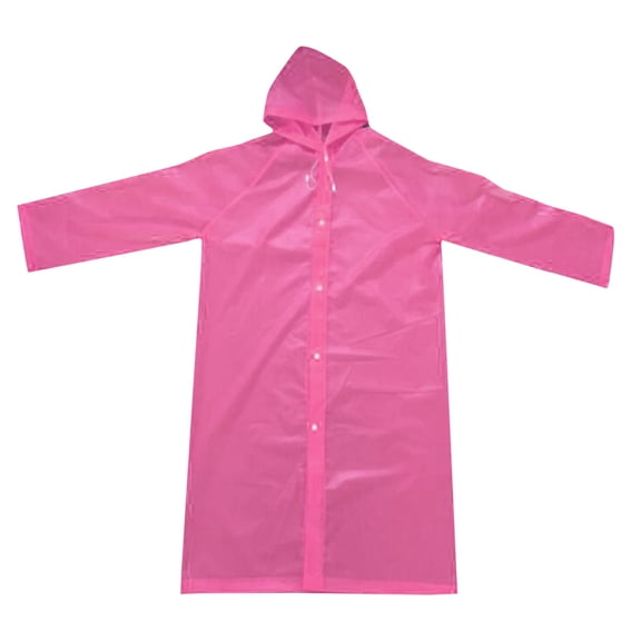 Long Rain Poncho Button-Up Waterproof EVA Hooded Raincoat Reusable Lightweight Foldable Outerwear for Travel Commute Outdoor Activities