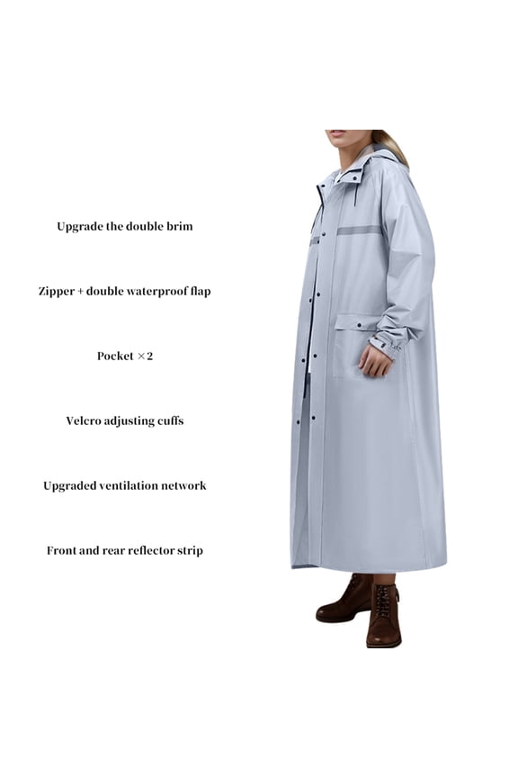 Long Raincoat With Detachable Hood For Men & Women | Heavy Duty Double Layered Full Body Rain Suit For Outdoor Hiking | All Weather | Unisex Rain Po Womens Winter Windbreaker Windbreaker in A Pouch