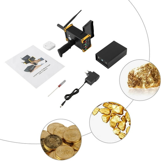 Long Range 3D Detector with LCD Screen, Gold Silver Gem Diamond Metal Finder for Treasure Hunter AC 100240V(US Plug)